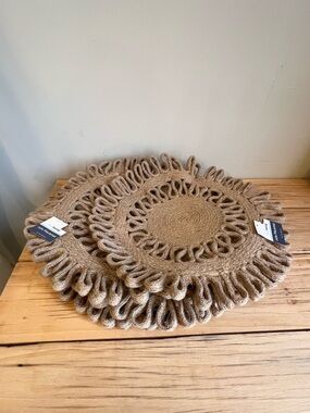 Handwoven Natural Jute Round Placemats Set of 6